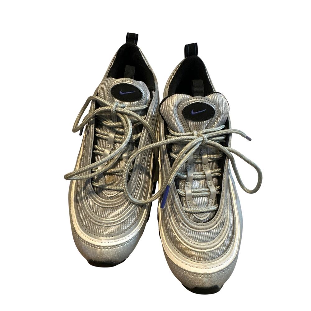 Nike Air Max 97 Silver Violet Size 6.5 Youth Sports, Athletic, Running Sneakers